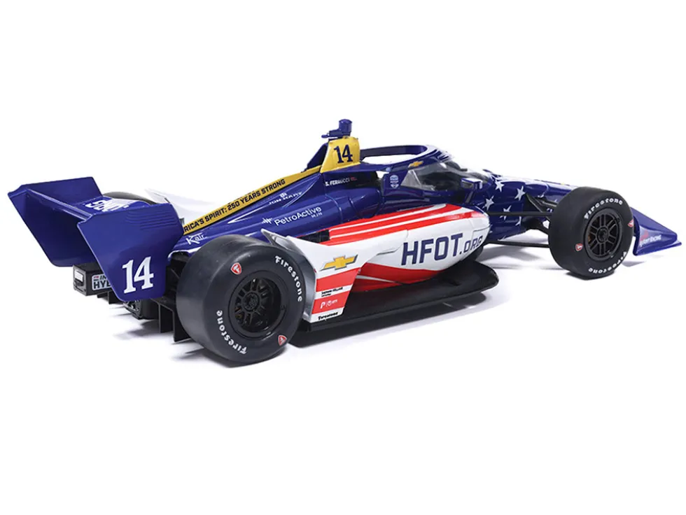 Dallara IndyCar #14 Santino Ferrucci "HFOT.Org" AJ Foyt Racing (Road Course Configuration) "NTT IndyCar Series" (2026) 1/18 Diecast Model Car by IXO Models