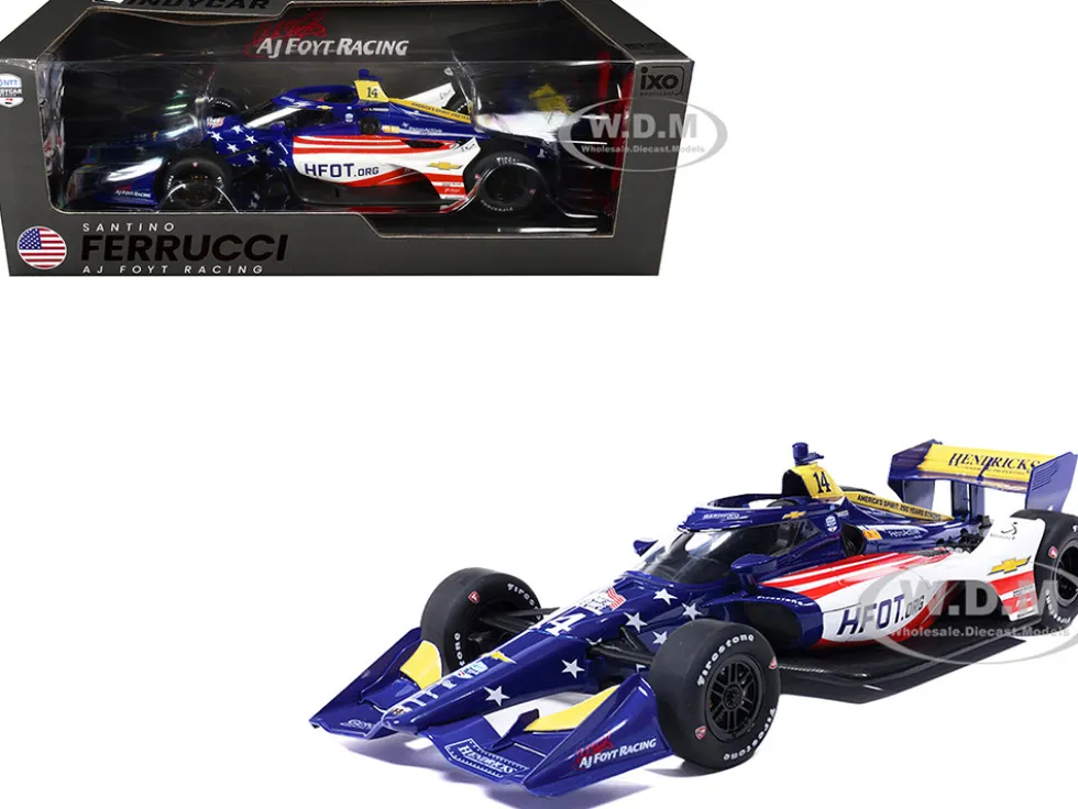 Dallara IndyCar #14 Santino Ferrucci "HFOT.Org" AJ Foyt Racing (Road Course Configuration) "NTT IndyCar Series" (2026) 1/18 Diecast Model Car by IXO Models