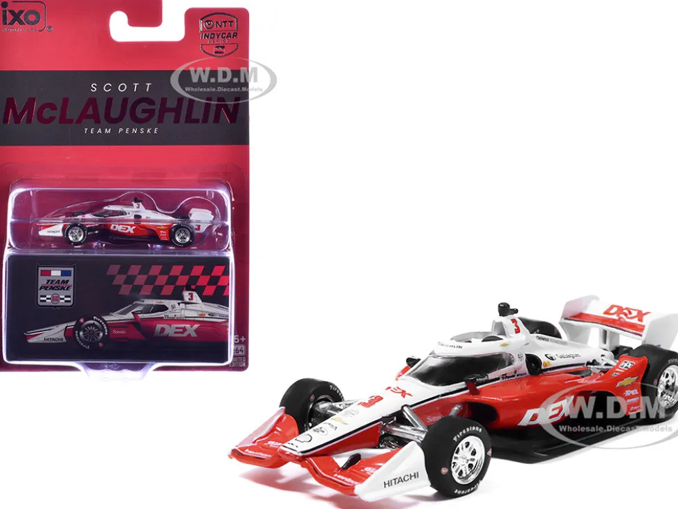 Dallara IndyCar #3 Scott McLaughlin "DEX" Team Penske (Road Course Configuration) "NTT IndyCar Series" (2026) 1/64 Diecast Model Car by IXO Models