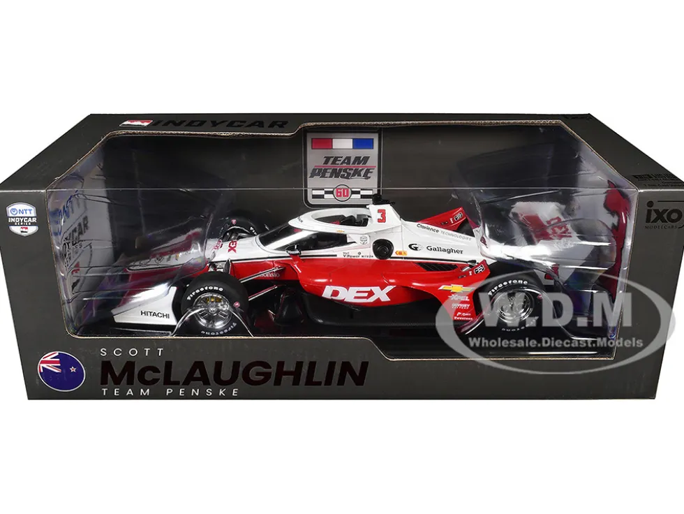 Dallara IndyCar #3 Scott McLaughlin "DEX" Team Penske (Road Course Configuration) "NTT IndyCar Series" (2026) 1/18 Diecast Model Car by IXO Models