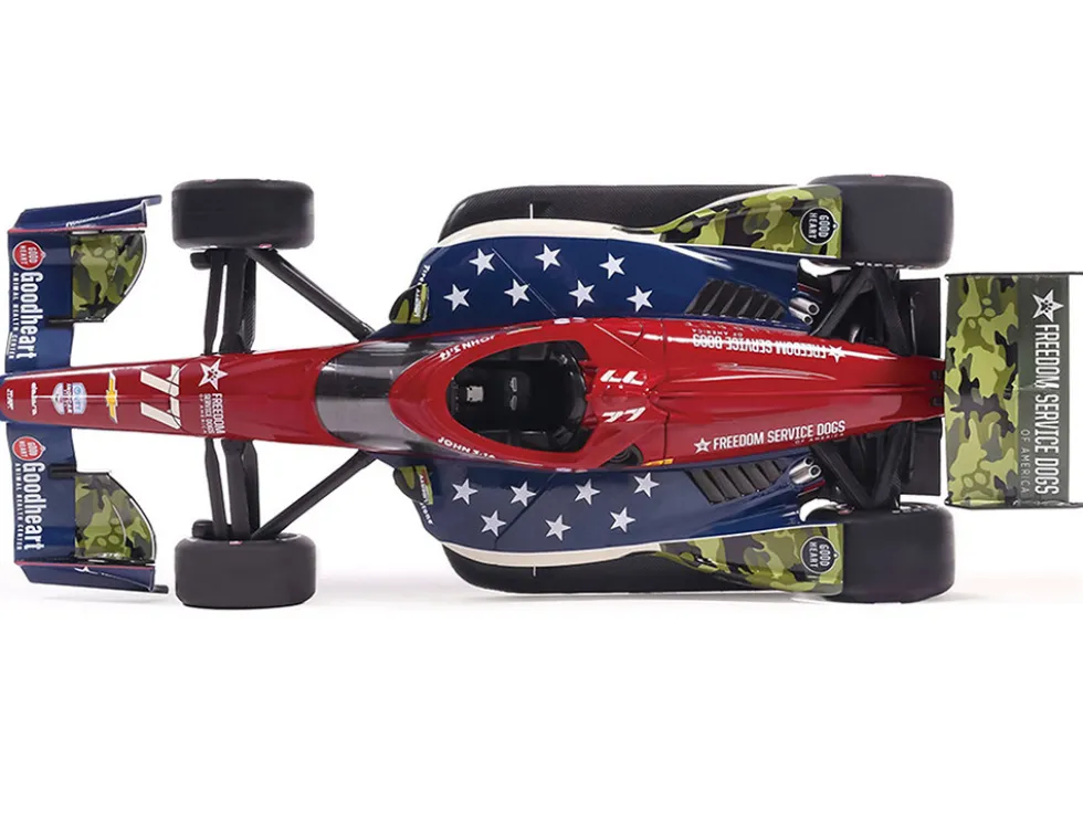 Dallara IndyCar #77 Sting Ray Robb "Goodheart Animal Health Center" Juncos Hollinger Racing (Road Course Configuration) "NTT IndyCar Series" (2026) 1/18 Diecast Model Car by IXO Models