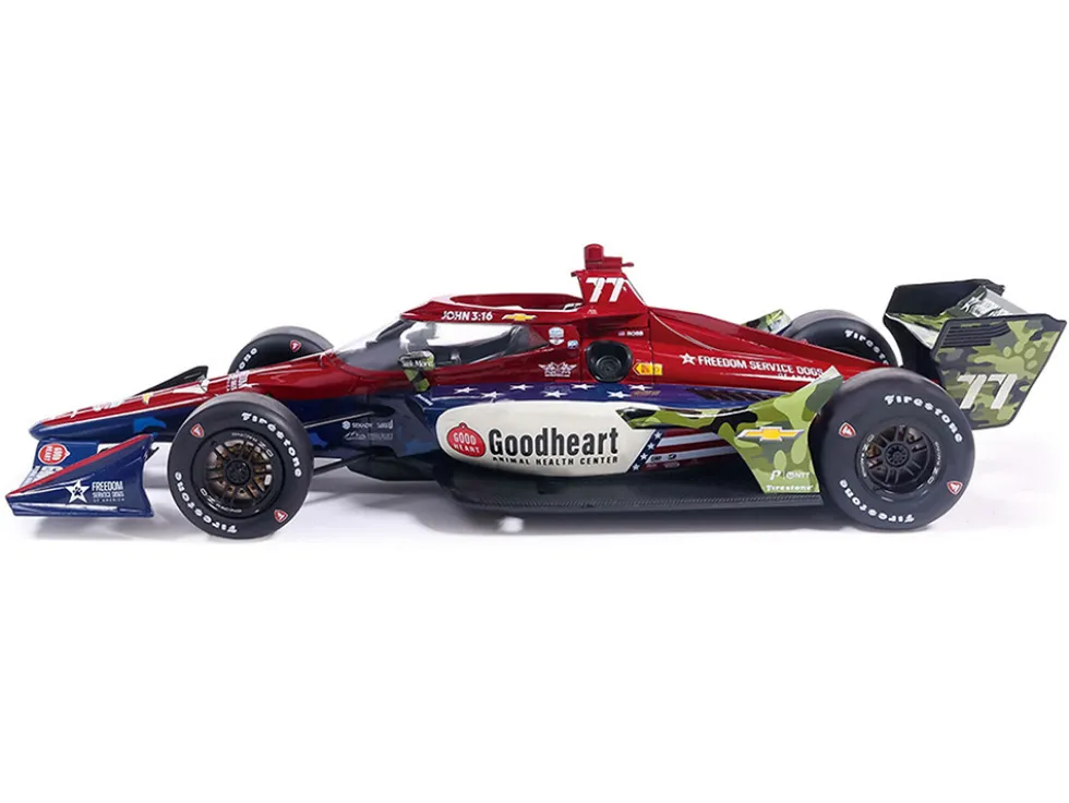 Dallara IndyCar #77 Sting Ray Robb "Goodheart Animal Health Center" Juncos Hollinger Racing (Road Course Configuration) "NTT IndyCar Series" (2026) 1/18 Diecast Model Car by IXO Models