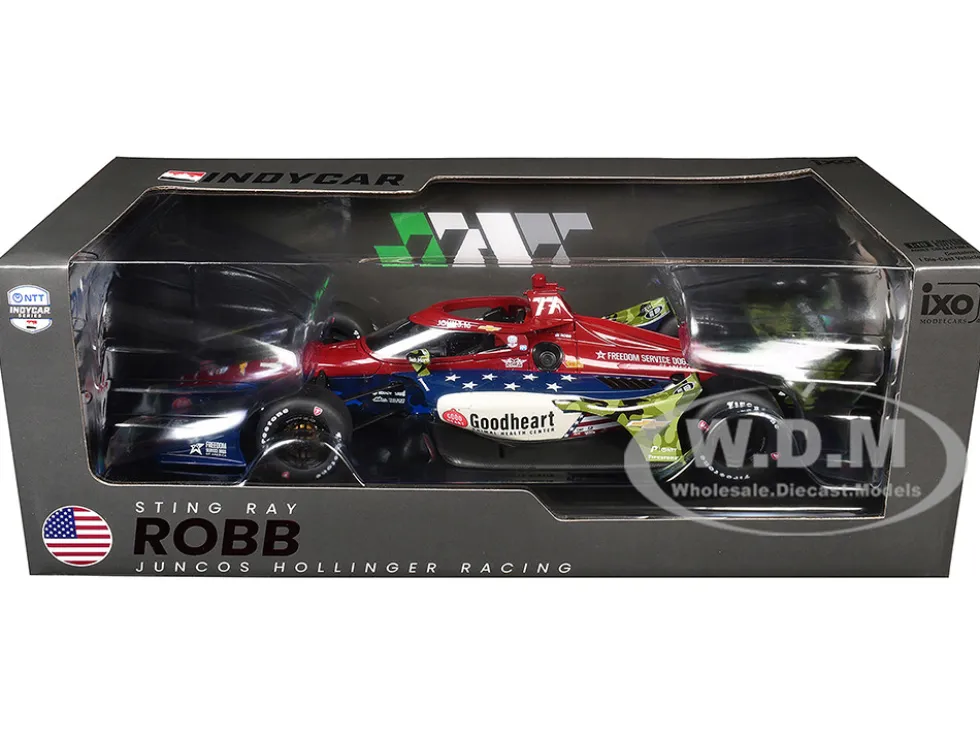 Dallara IndyCar #77 Sting Ray Robb "Goodheart Animal Health Center" Juncos Hollinger Racing (Road Course Configuration) "NTT IndyCar Series" (2026) 1/18 Diecast Model Car by IXO Models