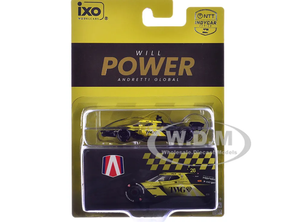 Dallara IndyCar #26 Will Power "TWG" Andretti Global (Road Course Configuration) "NTT IndyCar Series" (2026) 1/64 Diecast Model Car by IXO Models