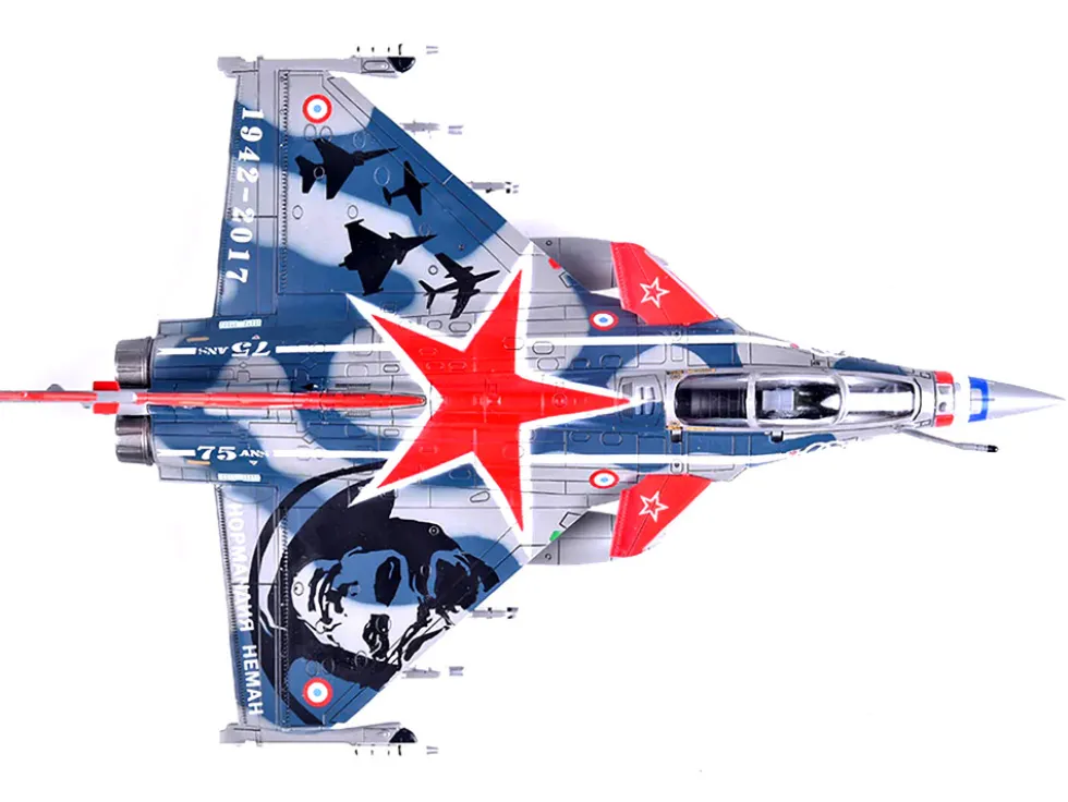 Dassault Rafale C Fighter Jet Regiment de Chasse 2 30 Normandie-Niemen 75th Anniversary Edition with Missile Accessories Panzerkampf Wing Series 1/72 Scale Model Panzerkampf 14616PA
