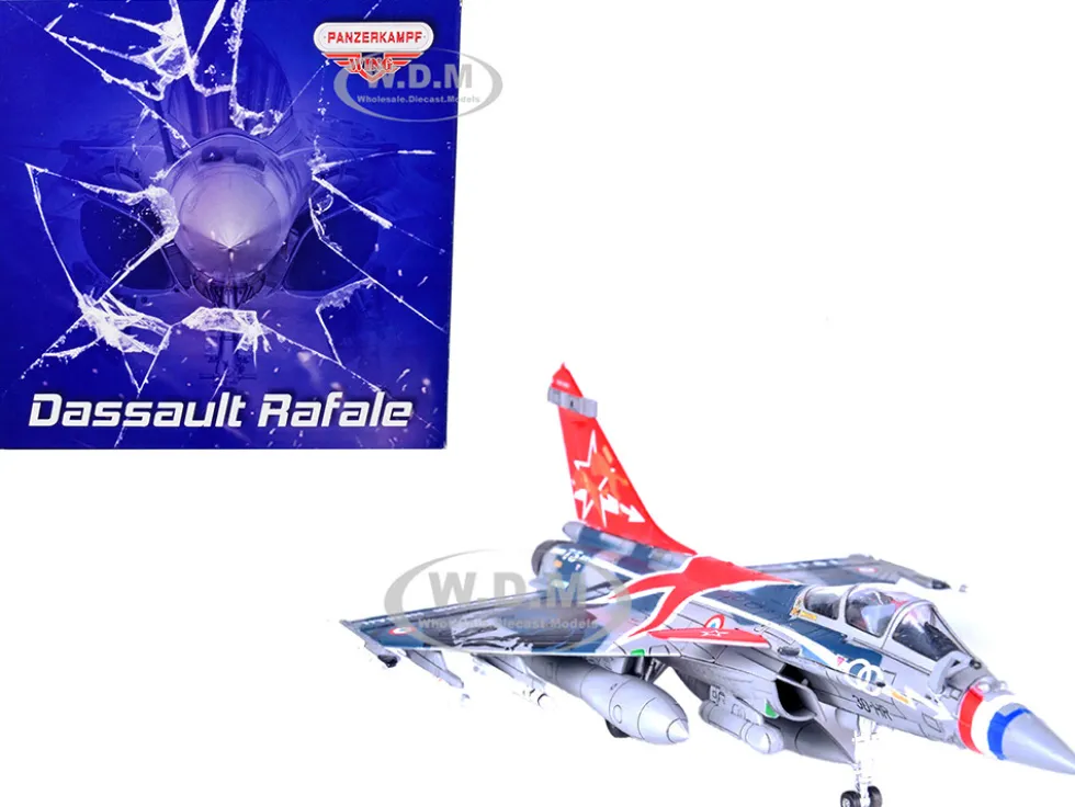 Dassault Rafale C Fighter Jet Regiment de Chasse 2 30 Normandie-Niemen 75th Anniversary Edition with Missile Accessories Panzerkampf Wing Series 1/72 Scale Model Panzerkampf 14616PA