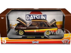 1970 Datsun 510 #5 Brown Metallic with Stripes Limited Edition to 4250 pieces Worldwide 1/24 Diecast Model Car by M2 Machines