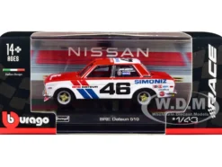 Datsun 510 #46 John Morton Red White BRE Brock Racing Enterprises Race Series 1/43 Diecast Model Car Bburago 38301