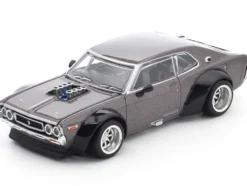 Datsun Laurel C130 RHD (Right Hand Drive) Gray Metallic 1/64 Diecast Model Car by Pop Race
