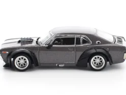 Datsun Laurel C130 RHD (Right Hand Drive) Gray Metallic 1/64 Diecast Model Car by Pop Race