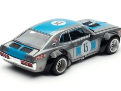 Datsun Laurel C130 RHD (Right Hand Drive) #15 Raw Metal with Blue Stripes "APA XPO 2025 Exclusive" 1/64 Diecast Model Car by Pop Race