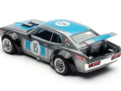 Datsun Laurel C130 RHD (Right Hand Drive) #15 Raw Metal with Blue Stripes