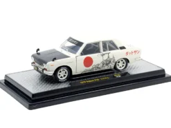 1970 Datsun 510 Light Gray with Japanese Graphics Limited Edition to 4050 pieces Worldwide 1/24 Diecast Model Car by M2 Machines