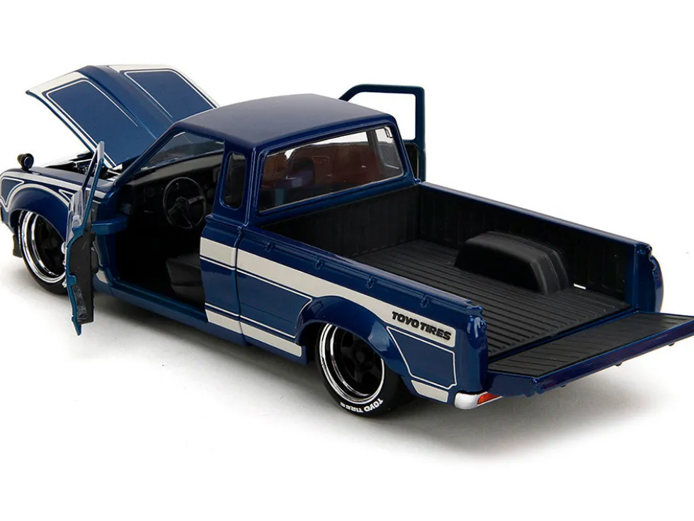 1972 Datsun 620 Pickup Truck Blue Metallic and Cream "JDM Tuners" Series 1/24 Diecast Model Car by Jada