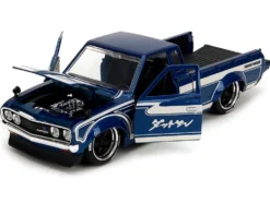 1972 Datsun 620 Pickup Truck Blue Metallic and Cream
