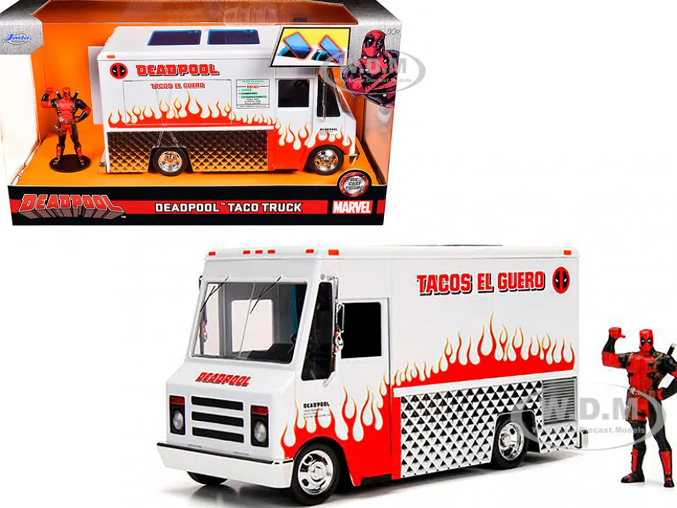 Deadpool Taco Truck Deadpool Diecast Figure Marvel Series 1/24 Diecast Model Jada 99730
