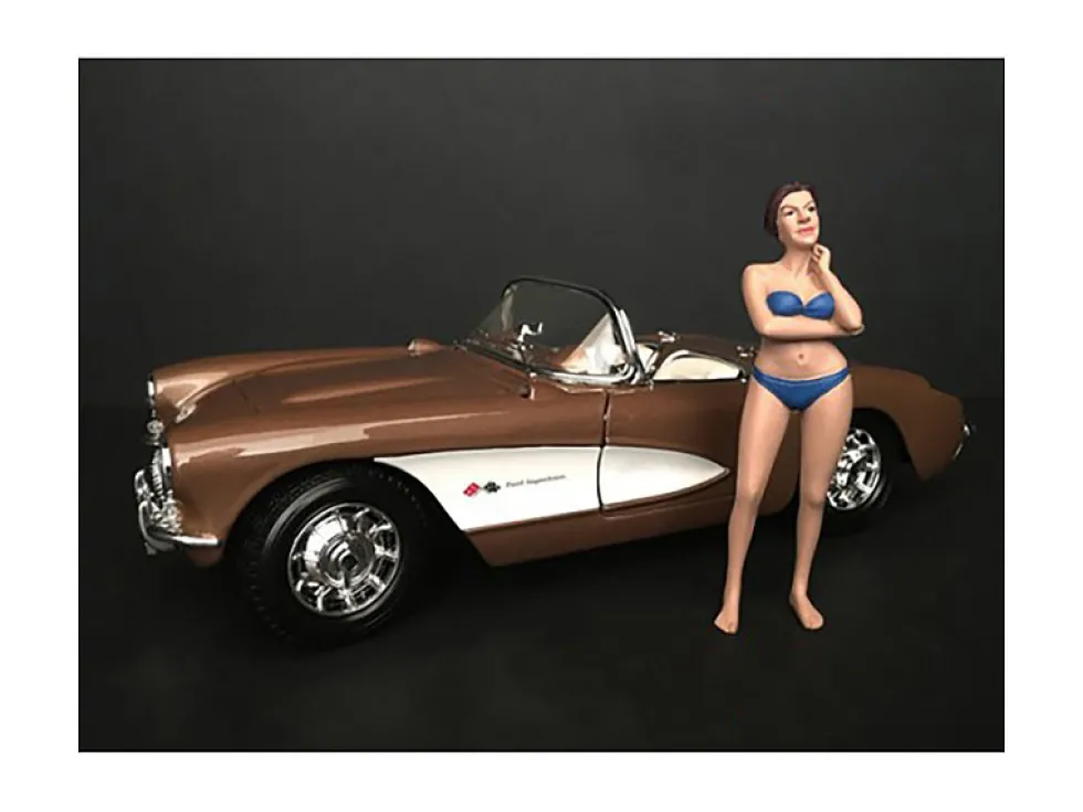 December Bikini Calendar Girl Figurine 1/24 Scale Models American Diorama 38276
