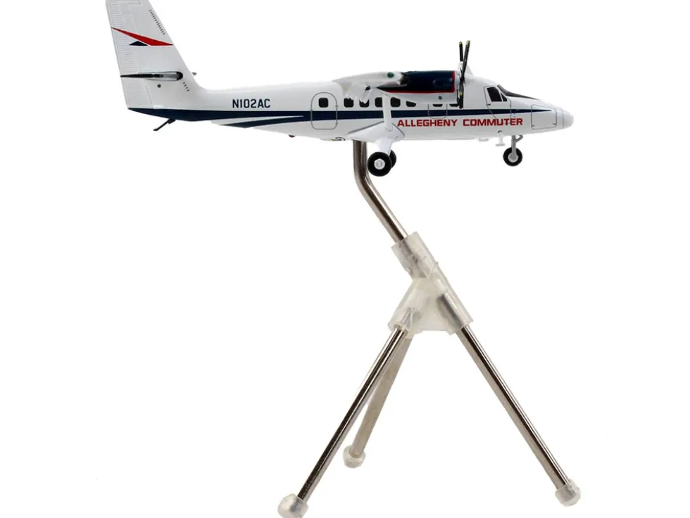 De Havilland DHC 6 300 Commercial Aircraft Allegheny Airlines White with Blue Stripes Gemini 200 Series 1/200 Diecast Model Airplane GeminiJets G2USA1033