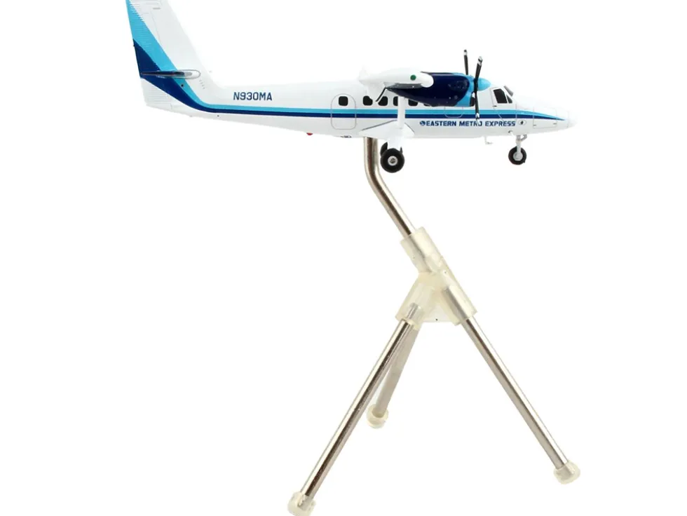 De Havilland DHC 6 200 Commercial Aircraft Eastern Air Lines Metro Express White with Blue Stripes Gemini 200 Series 1/200 Diecast Model Airplane GeminiJets G2EAL1037