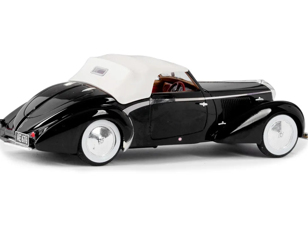1939 Delage D6-70 Cabriolet Top Up RHD Right Hand Drive Letourneur & Marchand Black White Top Red Interior Limited Edition 250 pieces Worldwide 1/43 Model Car Esval Models EMEU43023 B