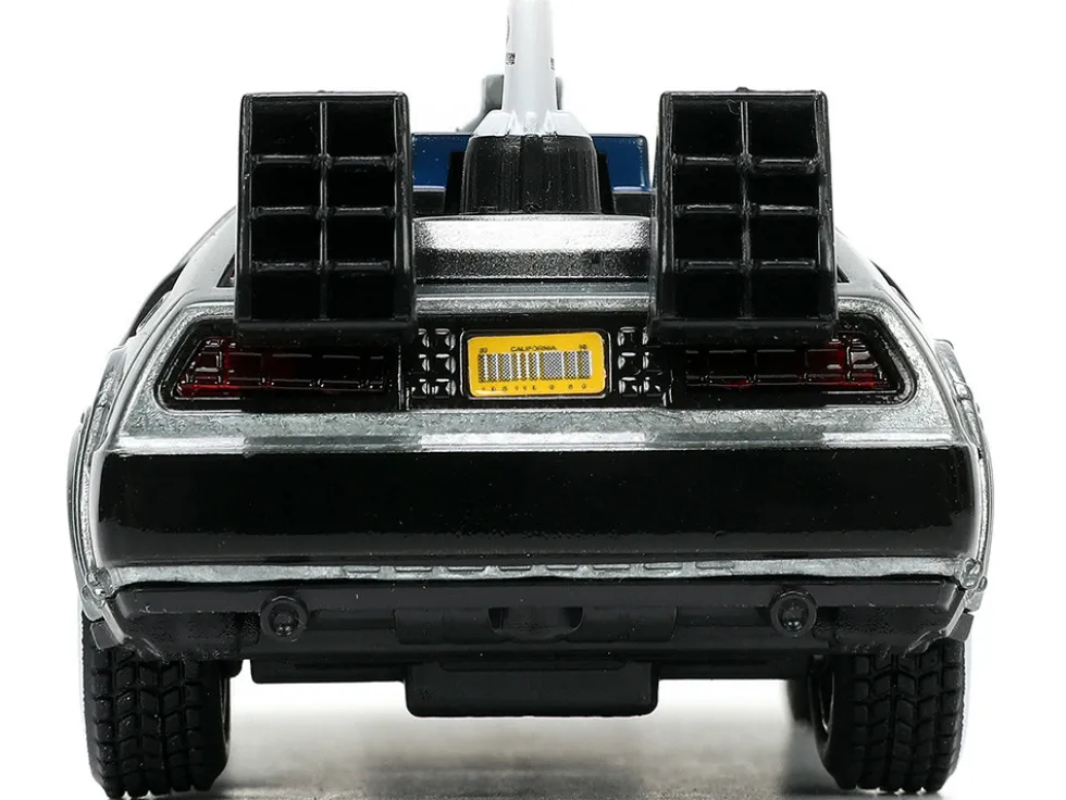 DeLorean DMC Time Machine Brushed Metal Back to the Future Part III 1990 Movie Hollywood Rides Series 1/32 Diecast Model Car Jada 32290