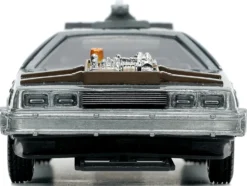 DeLorean DMC Time Machine Brushed Metal Back to the Future Part III 1990 Movie Hollywood Rides Series 1/32 Diecast Model Car Jada 32290