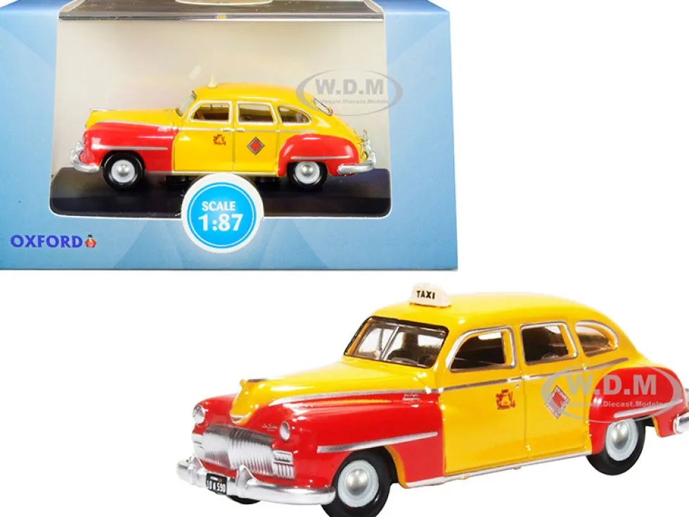 1946 1948 DeSoto Suburban Yellow Red San Francisco Taxi The Godfather Movie 1/87 HO Scale Diecast Model Car Oxford Diecast 87DS46002