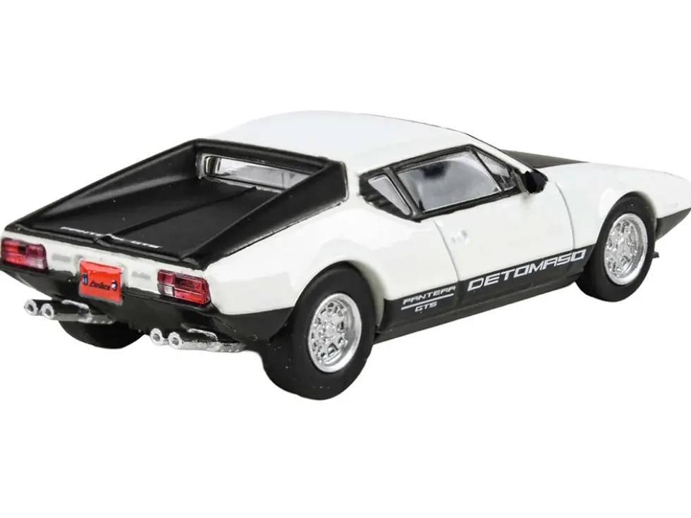 1972 De Tomaso Pantera White and Black 1/64 Diecast Model Car by Paragon Models