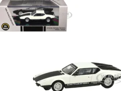 1972 De Tomaso Pantera White and Black 1/64 Diecast Model Car by Paragon Models