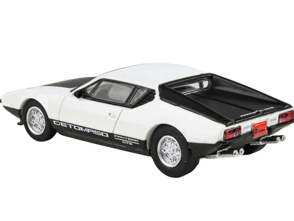 1972 De Tomaso Pantera White and Black 1/64 Diecast Model Car by Paragon Models