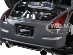 D.K.'s Nissan 350Z Gray and Black with Graphics "Fast & Furious 25th Anniversary" Series 1/24 Diecast Model Car by Jada