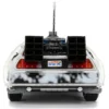 DMC DeLorean Time Machine Brushed Metal (Frost Version) with Lights "Back to the Future" (1985) Movie "Hollywood Rides" Series 1/24 Diecast Model Car by Jada
