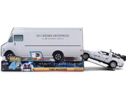 DMC DeLorean Time Machine Brushed Metal (Frost Version) "Back to the Future" (1985) Movie "40th Anniversary" Special Packaging "Hollywood Rides" Series 1/32 Diecast Model Car by Jada