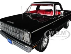 1979 Dodge Adventurer Sweptline Pickup Truck Black with Red Interior "American Muscle" Series 1/18 Diecast Model Car by Auto World