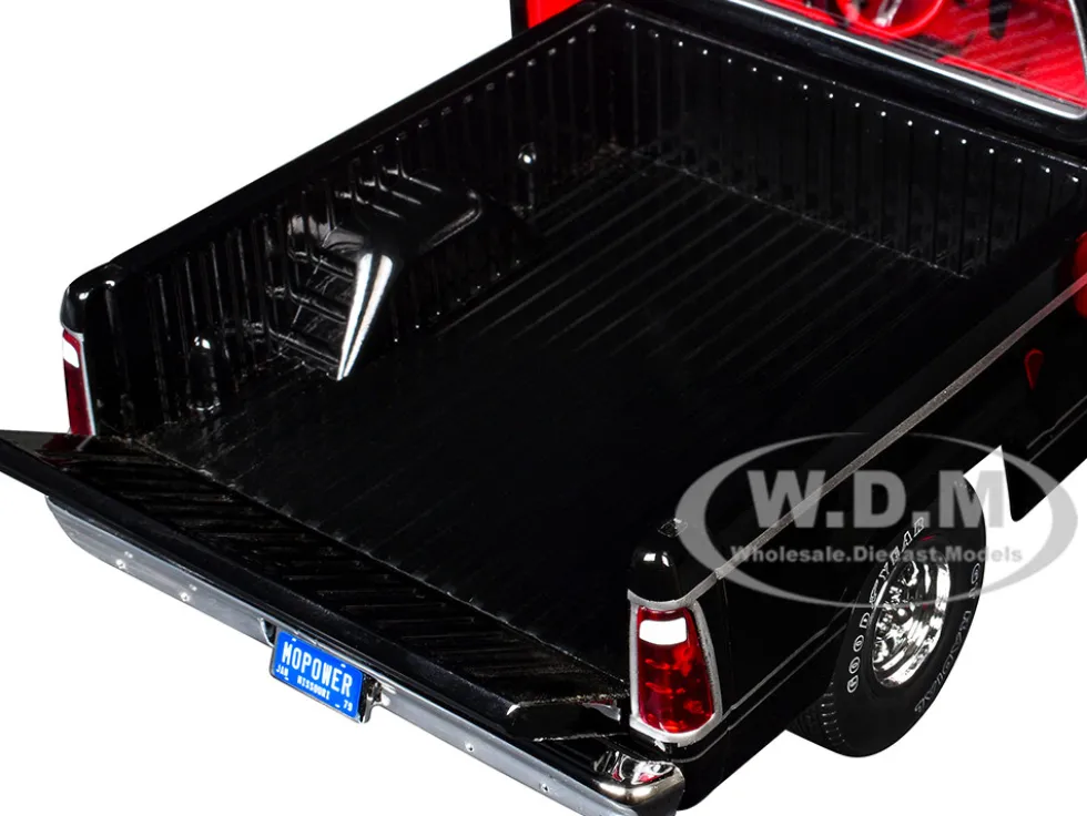 1979 Dodge Adventurer Sweptline Pickup Truck Black with Red Interior "American Muscle" Series 1/18 Diecast Model Car by Auto World