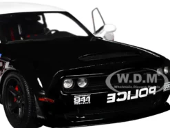 2023 Dodge Challenger Demon "Police" Black and White 1/18 Diecast Model Car by Solido