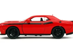 2015 Dodge Challenger Red with Black Stripes and Glenn Diecast Figure