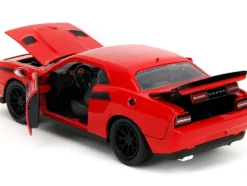 2015 Dodge Challenger Red with Black Stripes and Glenn Diecast Figure