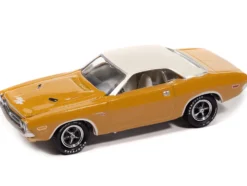 1971 Dodge Challenger R/T Butterscotch with White Top and Interior "Classic Gold Collection" 1/64 Diecast Model Car by Johnny Lightning