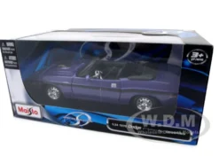 1970 Dodge Challenger R/T Convertible Purple1/24 Diecast Model Car Maisto 31264