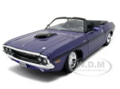 1970 Dodge Challenger R/T Convertible Purple1/24 Diecast Model Car Maisto 31264