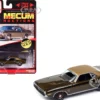 1971 Dodge Challenger R T Dark Gold Metallic with Gold Vinyl Roof Mecum Auctions Limited Edition to 2496 pieces Worldwide Premium Series 1/64 Diecast Model Car Auto World AWSP160