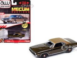 1971 Dodge Challenger R T Dark Gold Metallic with Gold Vinyl Roof Mecum Auctions Limited Edition to 2496 pieces Worldwide Premium Series 1/64 Diecast Model Car Auto World AWSP160
