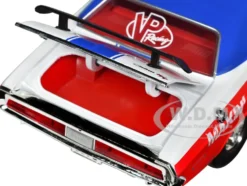 1970 Dodge Challenger R T Hemi White with Red and Blue Stripes with Red Interior VP Racing Limited Edition to 5710 pieces Worldwide 1/24 Diecast Model Car M2 Machines 40300-110B