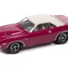 1971 Dodge Challenger R/T Panther Pink with White Top and Interior "Classic Gold Collection" 1/64 Diecast Model Car by Johnny Lightning