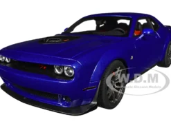 2022 Dodge Challenger R T Scat Pack Widebody Indigo Blue 1/18 Model Car Autoart 71772