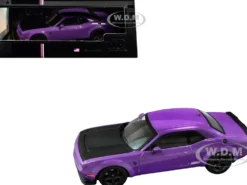 2018 Dodge Challenger SRT Demon Plum Crazy Metallic with Matt Black Hood 1/43 Diecast Model by IXO Models