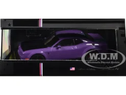 2018 Dodge Challenger SRT Demon Plum Crazy Metallic with Matt Black Hood 1/43 Diecast Model by IXO Models
