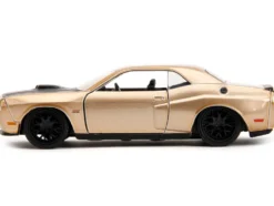 2012 Dodge Challenger SRT8 Gold Metallic with Black Hood Pink Slips Series 1/32 Diecast Model Car Jada 34855