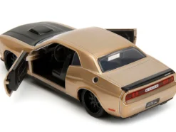 2012 Dodge Challenger SRT8 Gold Metallic with Black Hood Pink Slips Series 1/32 Diecast Model Car Jada 34855